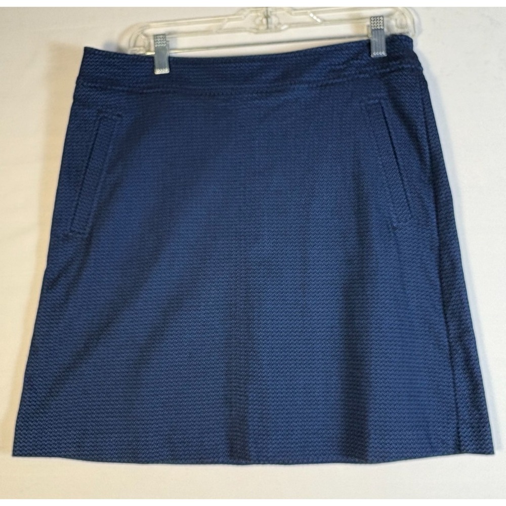 Loft womens skirt blue/black geometric aline‎ preppy size 10